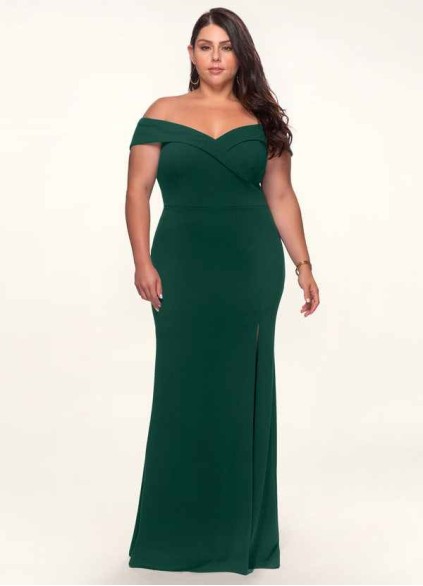 Blush Mark My Valentine Dark Emerald Stretch Crepe Maxi Dress