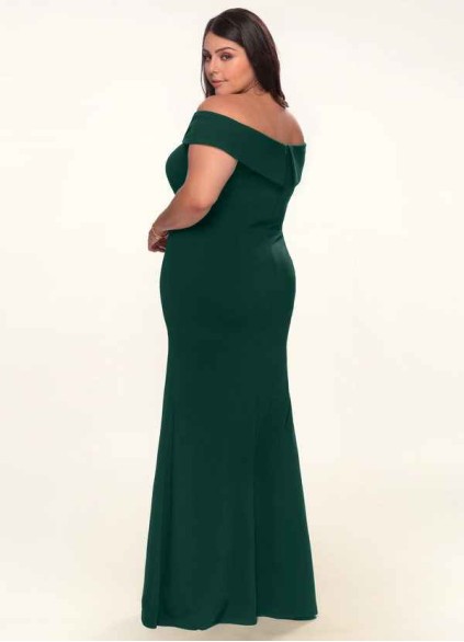 Blush Mark My Valentine Dark Emerald Stretch Crepe Maxi Dress