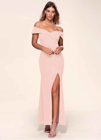 Blush Mark My Valentine Pink Stretch Crepe Maxi Dress