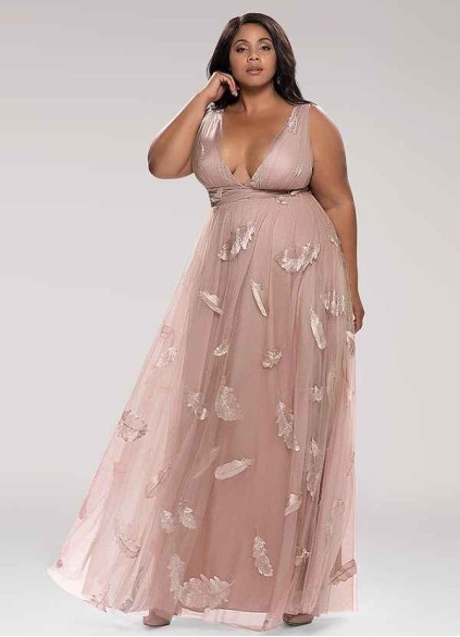 Blush Mark Lost In Paradise Blush Embroidery Tulle Maxi Dress