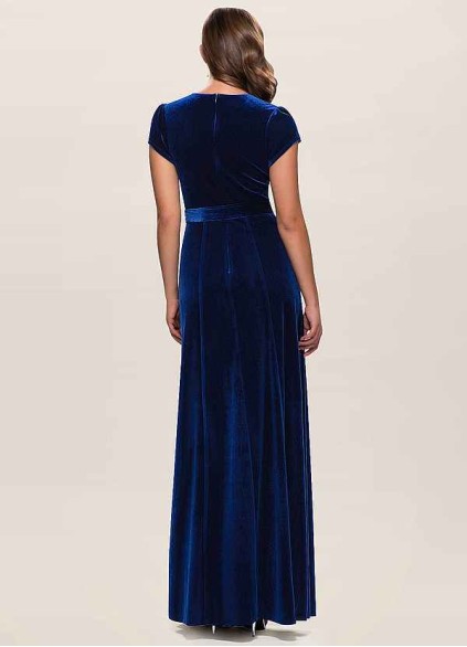 Blush Mark Dreaming Of You Navy Blue Velvet Maxi Dress