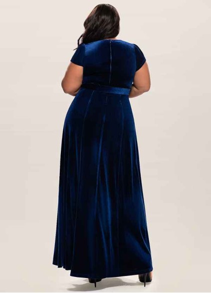 Blush Mark Dreaming Of You Navy Blue Velvet Maxi Dress