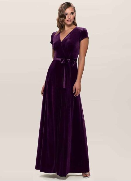 Blush Mark Dreaming Of You Purple Velvet Maxi Dress