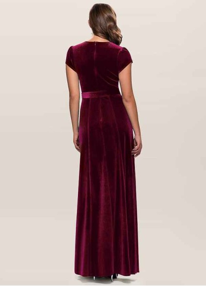 Blush Mark Dreaming Of You Cabernet Velvet Maxi Dress