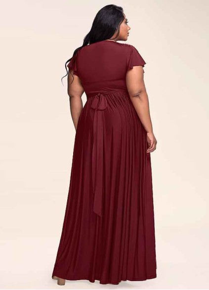 Blush Mark Earnest Of Style Burgundy Jersey Maxi Dress