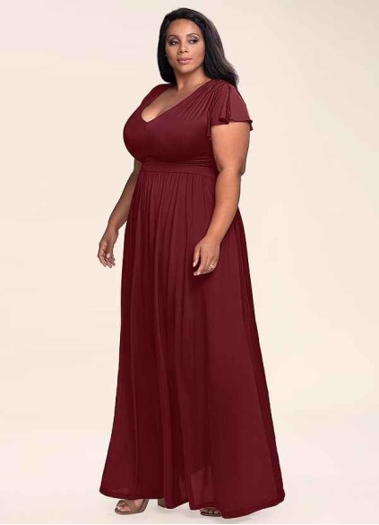 Blush Mark Earnest Of Style Burgundy Jersey Maxi Dress