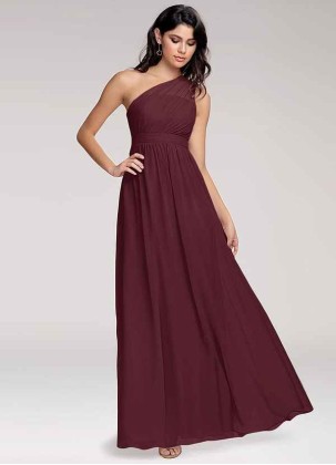 Blush Mark Magical Day Cabernet Chiffon Maxi Dress