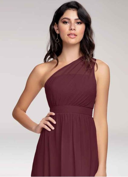 Blush Mark Magical Day Cabernet Chiffon Maxi Dress