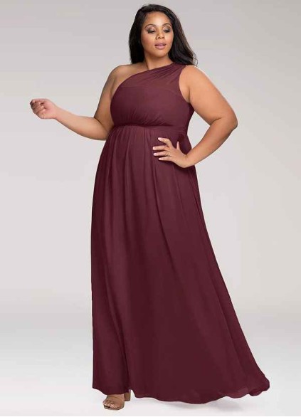 Blush Mark Magical Day Cabernet Chiffon Maxi Dress