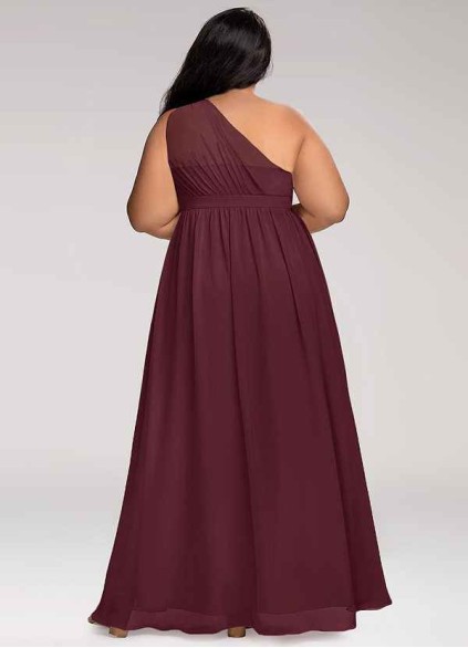 Blush Mark Magical Day Cabernet Chiffon Maxi Dress