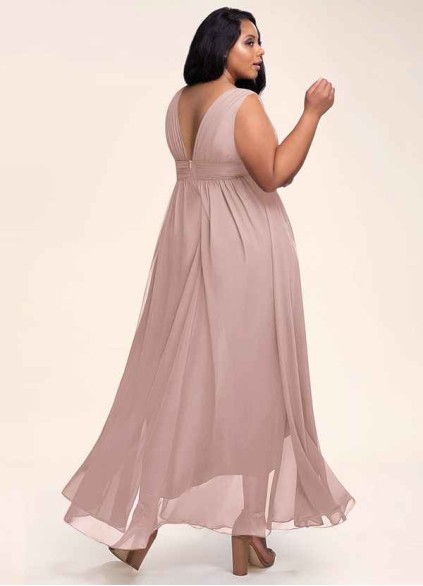 Blush Mark Dancing Queen Dusty Rose Chiffon Maxi Dress