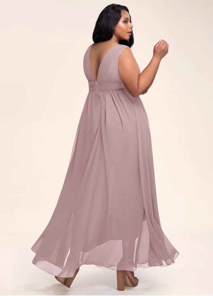 Blush Mark Dancing Queen Vintage Mauve Chiffon Maxi Dress