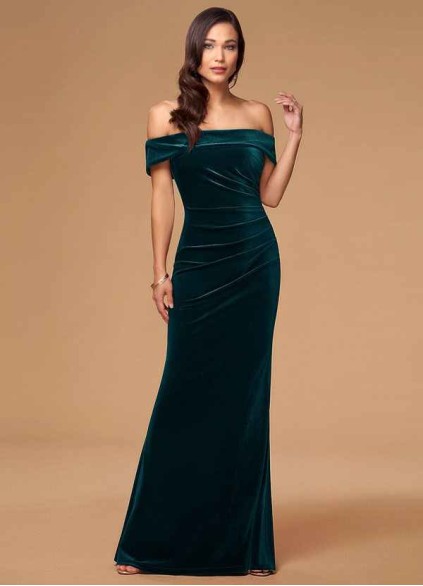 Blush Mark Sweet Thing Dark Green Velvet Maxi Dress