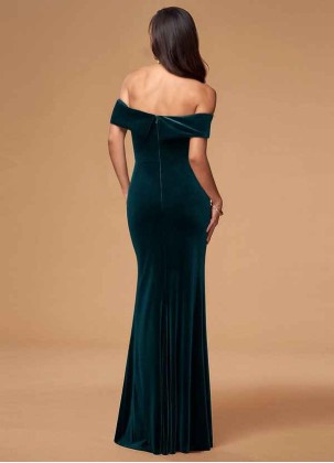 Blush Mark Sweet Thing Dark Green Velvet Maxi Dress