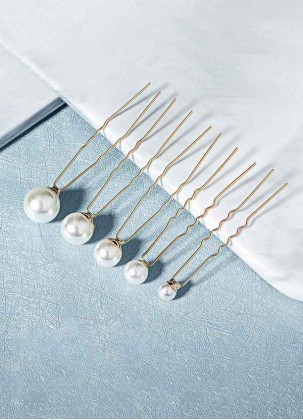 Singular Pearl Hairpins Set