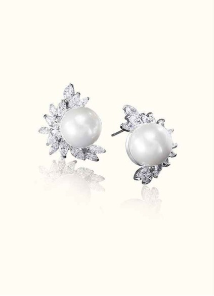 Elle Crystal and Pearl Statement Earrings