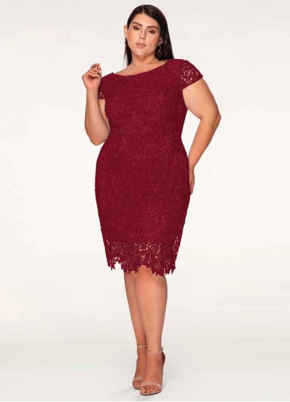 Blush Mark Heavenly Kiss Burgundy Lace Bodycon Short Dress