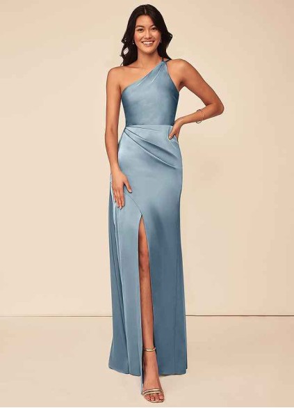 Earizer Maron Stretch Satin Dress