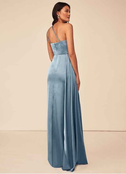 Earizer Maron Stretch Satin Dress