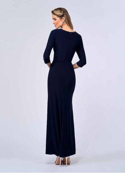 UpStudio Pleated V-Neck Jersey Gown