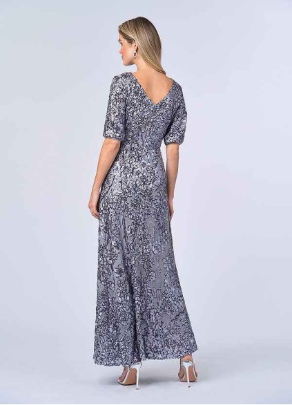 UpStudio Sequin Floral Lace Gown