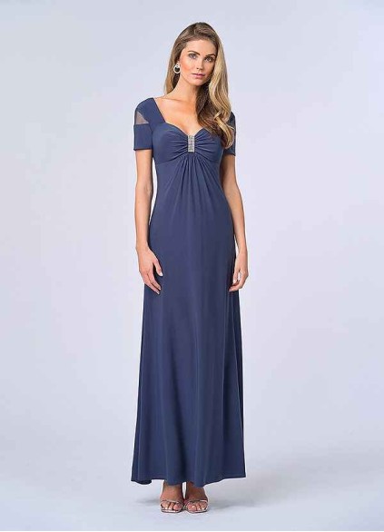 UpStudio Illusion Cap Sleeved Jersey Gown