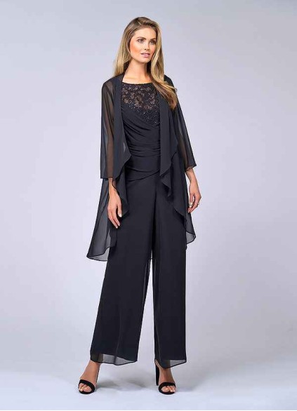 UpStudio 2-PC Sequin Lace Pantsuit and Jacket