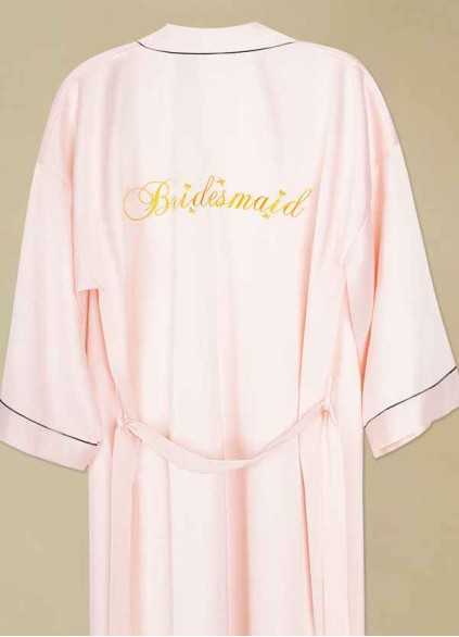 Pre-Wedding Embroidered Bridesmaid Satin Robe