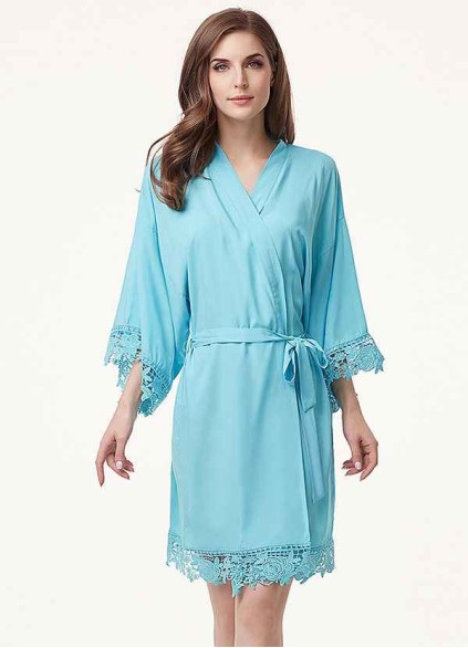 Floral Lace and Cotton Robe