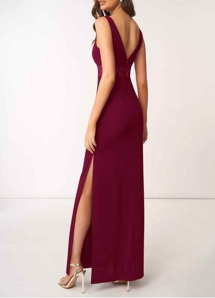 AZ Occasions Modern Romance Stretch Crepe Maxi Dress