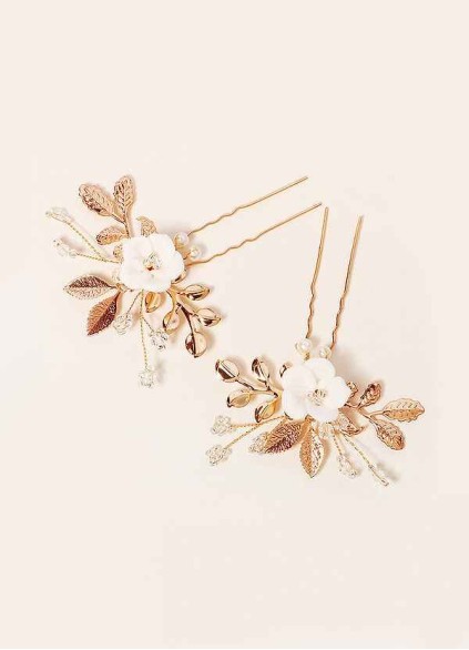 Gold Floral Hairpin Set