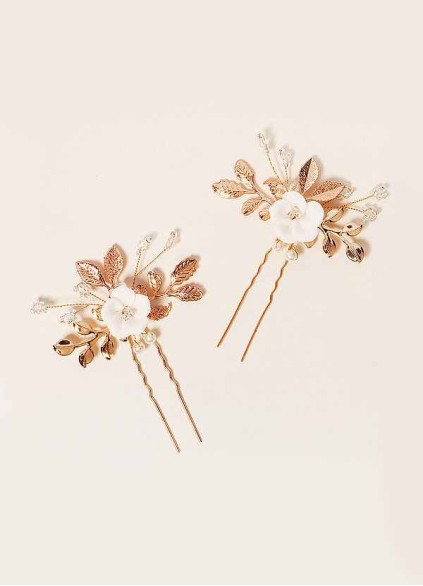 Gold Floral Hairpin Set