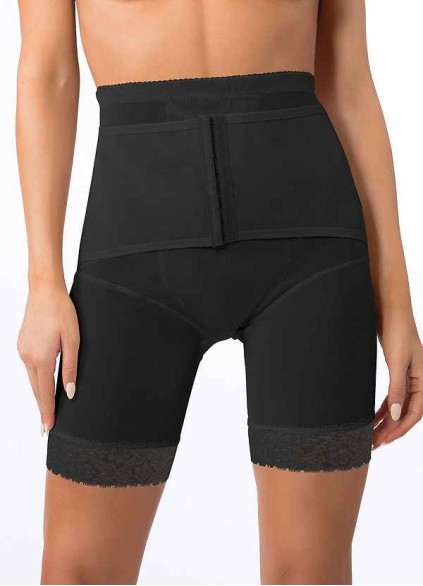 High Waisted Mid Thigh Padded Butt Shaper with Tummy Control