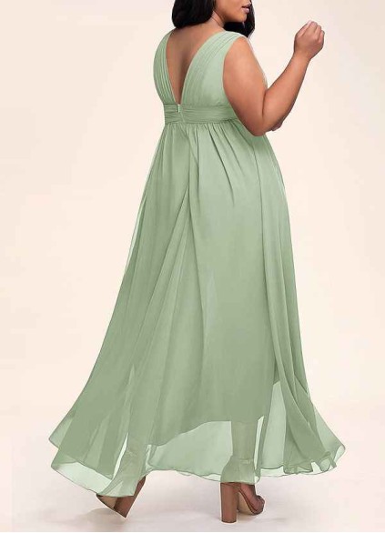 AZ Occasions Dancing Queen Dusty Sage Chiffon Maxi Dress