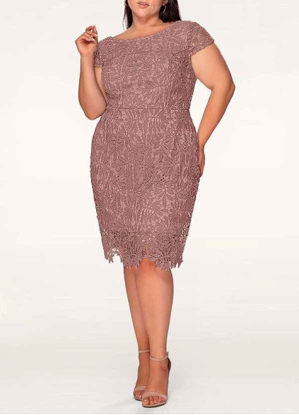 AZ Occasions Heavenly Kiss Dusty Rose Lace Bodycon Short Dress