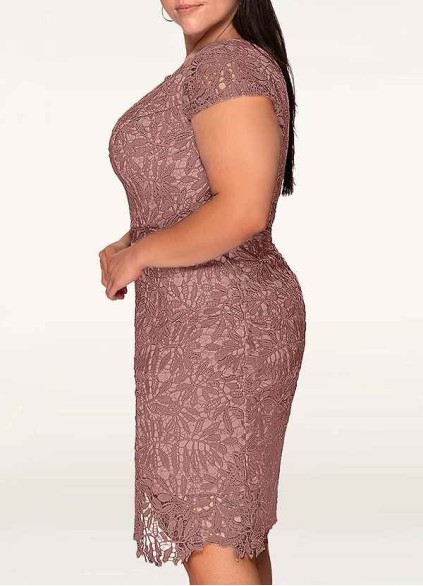 AZ Occasions Heavenly Kiss Dusty Rose Lace Bodycon Short Dress