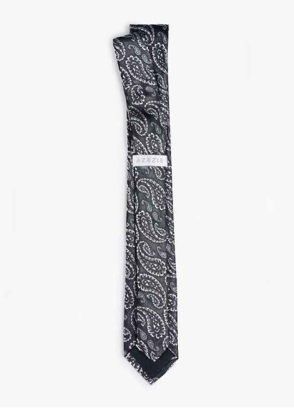 Men's White Paisley Skinny Tie