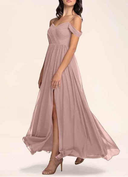 AZ Occasions Philosophy Of Love Dusty Rose Chiffon Maxi Dress