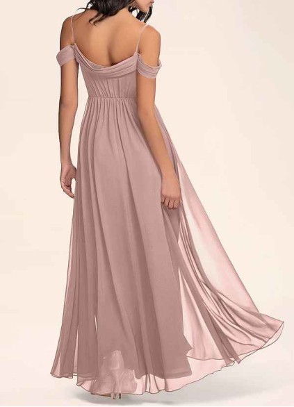 AZ Occasions Philosophy Of Love Dusty Rose Chiffon Maxi Dress