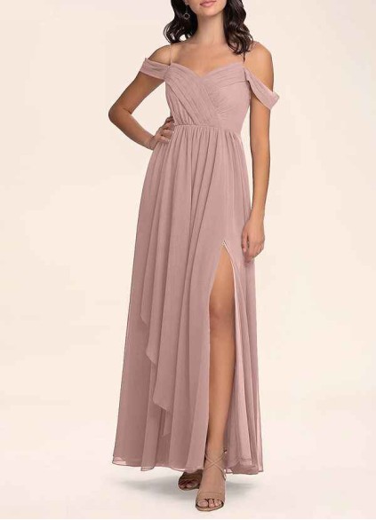 AZ Occasions Philosophy Of Love Dusty Rose Chiffon Maxi Dress