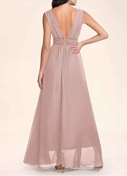 AZ Occasions Dancing Queen Dusty Rose Chiffon Maxi Dress