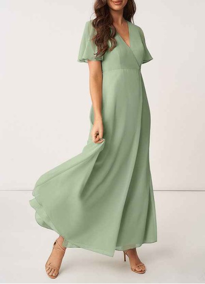 AZ Occasions Chiffon Wrap Maxi Dress