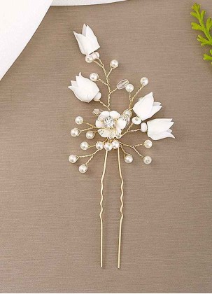 Rosebud And Pearl Hairpin