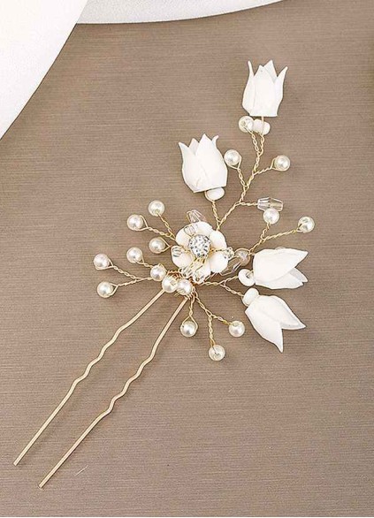 Rosebud And Pearl Hairpin